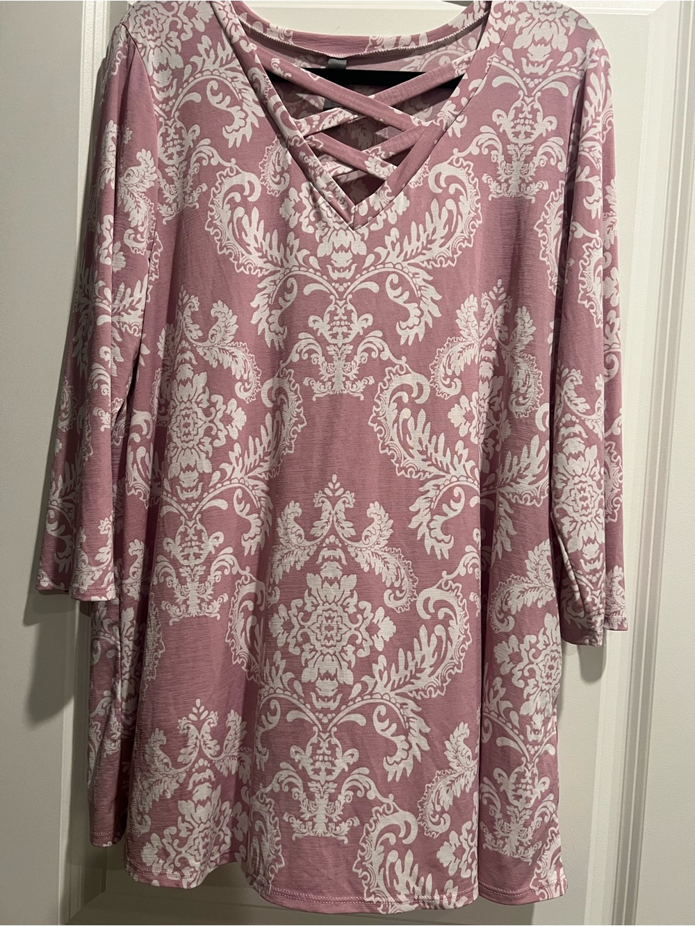 Honeyme Curvy Pink/Mauve Tunic Top